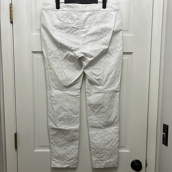 Lilly Pulitzer Crispy White Textured Cotton Blend Skinny Pants - Size 10 - Picture 9 of 14